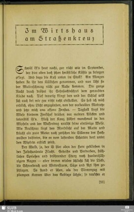 Im Wirtshaus am Straßenkreuz