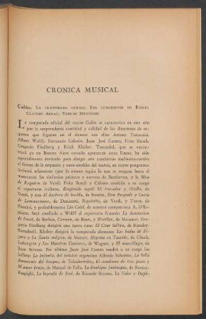 Crónica musical : Colón: La temporada oficial