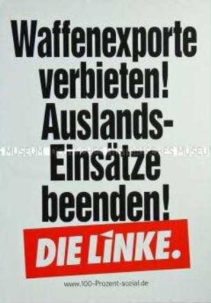 Wahlplakat der Partei Die Linke zur Bundestagswahl am 22. September 2013