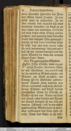 Um Vergebung der Sünden.