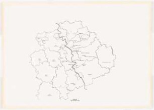 S-Bahn Köln Schinkelwettbewerb 1970: Karte der Landkreise, Bahntrasse