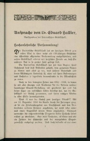 3-6, Ansprache von Dr. Eduard Hallier