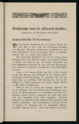 3-6, Ansprache von Dr. Eduard Hallier