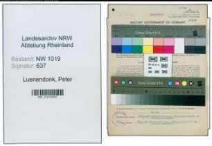 Entnazifizierung Peter Luenendonk , geb. 03.04.1899 (Postarbeiter)