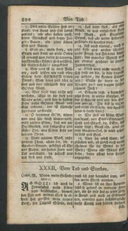 XXXII. Vom Tod und Sterben