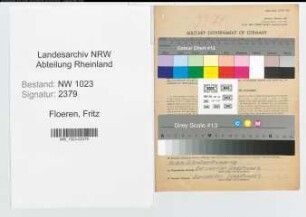 Entnazifizierung Fritz Floeren , geb. 26.11.1899 (Kaufmann)