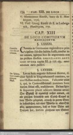 Cap. XIII De Loco Comitiorum Hassiacorum