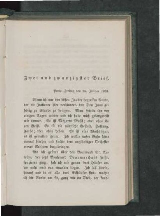 Zwei und zwanzigster Brief