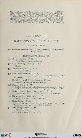 Kupferstiche Radierungen Holzschnitte (Nr. 735-1150)
