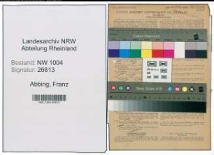 Entnazifizierung Franz Abbing , geb. 17.02.1908 (Schlosser)
