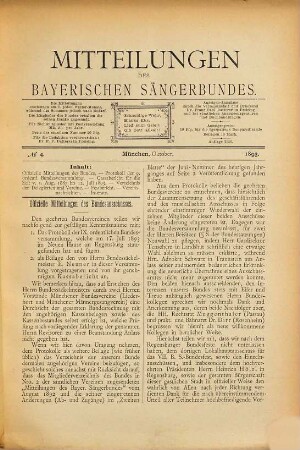 Mitteilungen des Bayerischen Sängerbundes. 1893