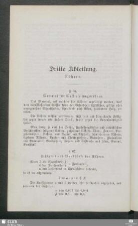 Dritte Abteilung. Röhren