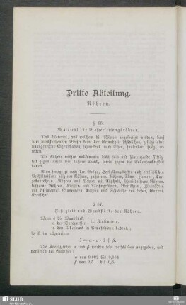 Dritte Abteilung. Röhren