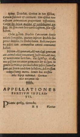 Appellationes Partium In Plantis.