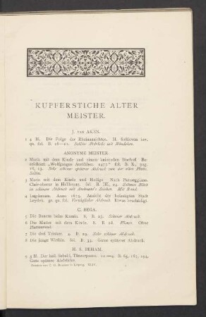 Kupferstiche Alter Meister