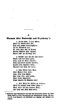 Gnomen über Unterricht und Erziehung