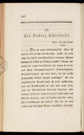 XX. Aus Gustavs Schreibtafel.