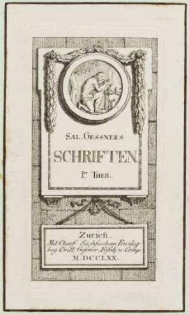 Titelblatt 1er Theil, Salomon Gessners Schriften