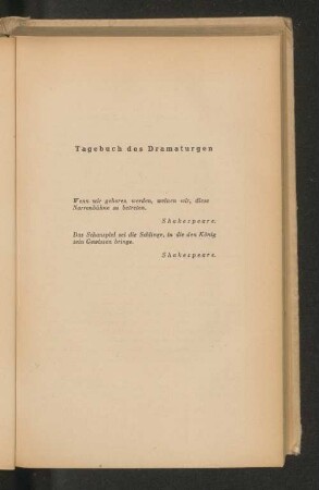 Tagebuch des Dramaturgen