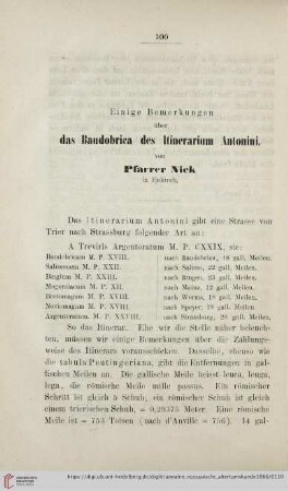 8: Einige Bemerkungen über das Baudobrica des Itinerarium Antonini