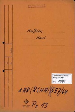 Personenheft Karl Kaßler (*11.11.1911), Polizeiinspektor und SS-Obersturmführer
