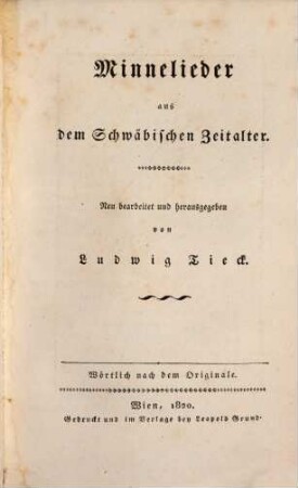 Minnelieder aus dem schwäbischen Zeitalter