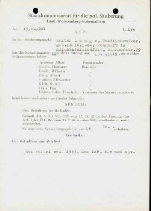 Lange, Walter