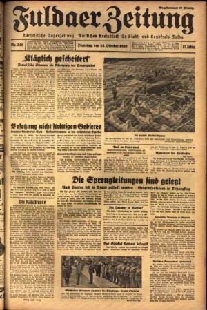 Ausgabe vom Dienstag, den 25. Oktober 1938.