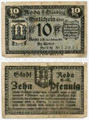 Roda Notgeld 10 Pfennig