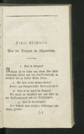 Erster Abschnitt. Von der Religion im Allgemeinen.