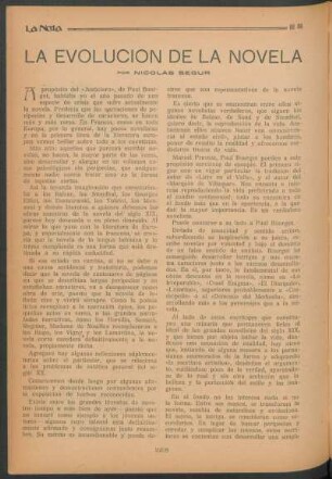 La evolución de la novela