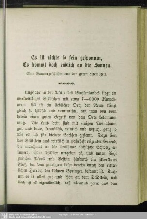 Es ist nichts so fein gesponnen, es kommt doch endlich an die Sonnen.