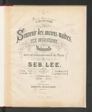 6: Gique : 6 morceaux pour violoncelle avec accomp. de piano