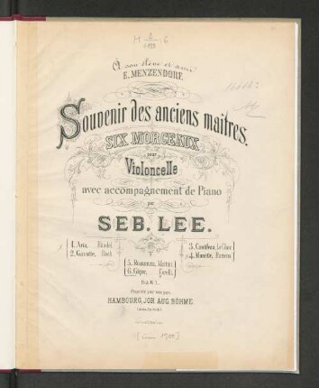 6: Gique : 6 morceaux pour violoncelle avec accomp. de piano