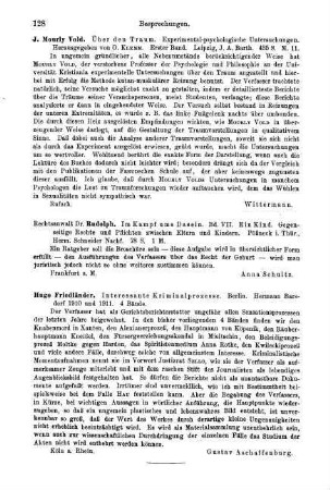 128, Hugo Friedländer. Interessante Kriminalprozesse. 1910/11