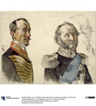 Dr. von Zander und Graf zu Dohna-Schlodien. Studie zum Gemälde "Krönung Wilhelms I. in Königsberg"