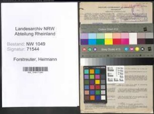 Entnazifizierung Hermann Forstreuter , geb. 16.09.1906 (Verwaltungsbeamter)