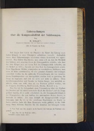 Untersuchungen über die Kompressibilität der Salzlösungen.