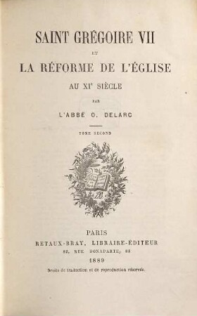 Saint Grégoire septième et la réforme de l'église au XIe siècle, 2