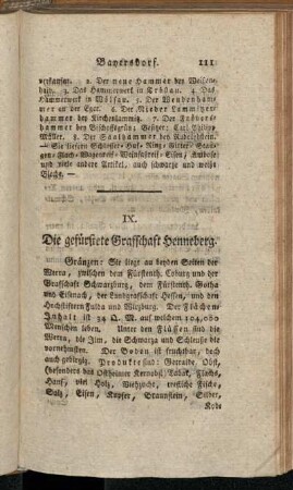 IX. Die gefürstete Grafschaft Henneberg.