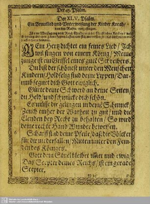 Der XLV. Psalm