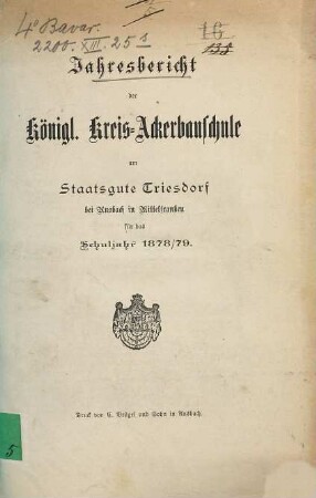 Jahresbericht. 1878/79