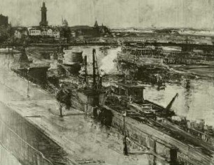 Dresden, Augustusbrücke, Bau 1908