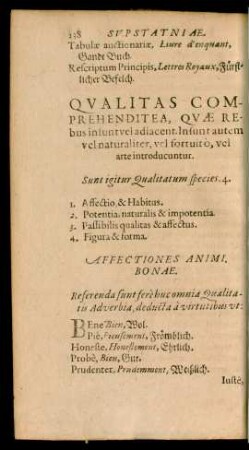 Qualitas Comprehenditea, Quae Rebus insunt vel adiacent ...