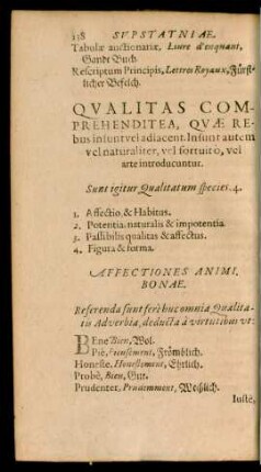 Qualitas Comprehenditea, Quae Rebus insunt vel adiacent ...