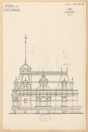 Wohnhaus, Eberswalde Monatskonkurrenz Juli 1880: Aufriss Straßenansicht