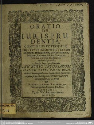 Oratio de jurisprudentia