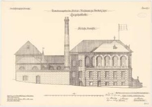 Kaserne, Landeck Erweiterung: Hauptgebäude: Aufriss Südansicht 1:100