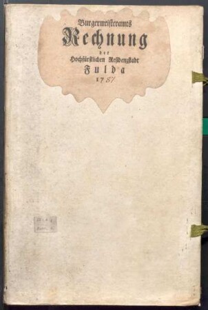 IX A 1 - Alte Stadtrechnungen (1787 - 1788)