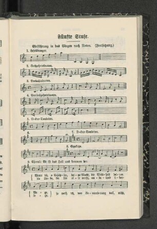Fünfte Stufe. Einführung in das Singen nach Noten. (Fortsetzung.)